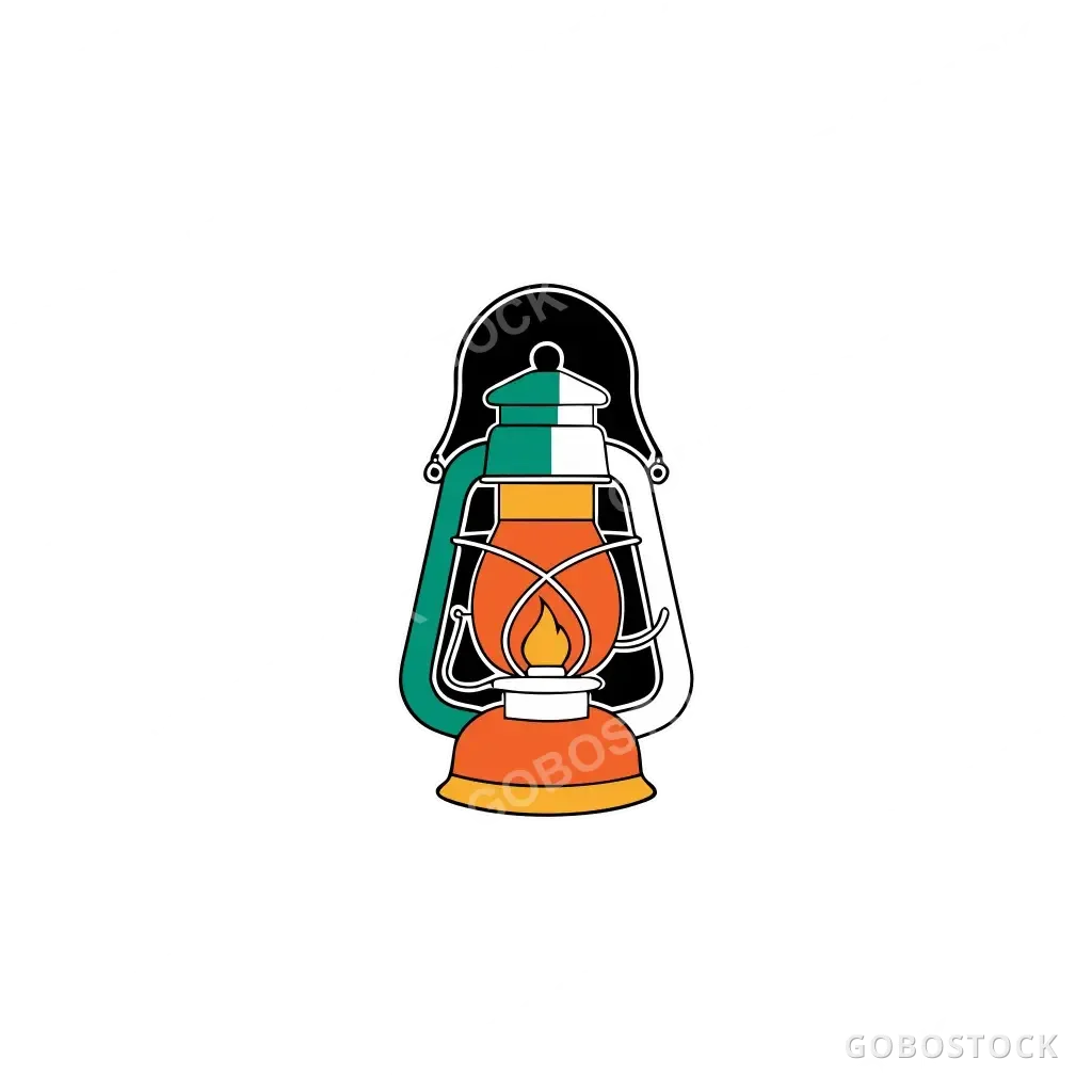 Camping Lantern Sticker — AI-generated image made with Recraft V4.1 Vector on Gobostock