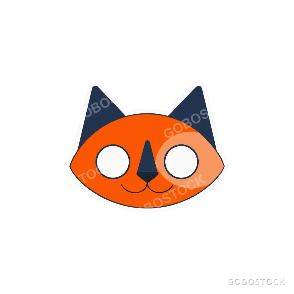 Friendly Cat Face Sticker — AI-generated image made with Recraft V4.1 Vector on Gobostock