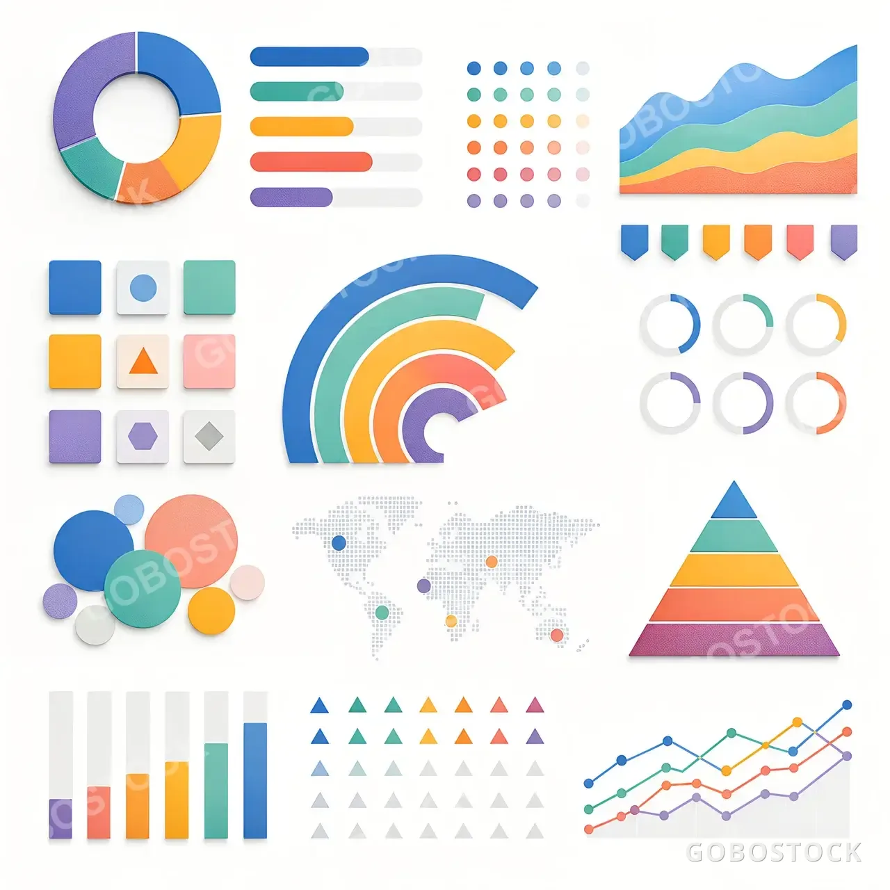 Modular Data Infographic Elements Without Labels — Detail Study — AI-generated image made with GPT Image 2 Edit on Gobostock